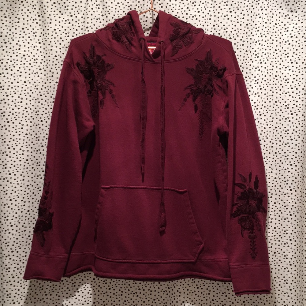 Johnny Was xs floral embroidered hoodie